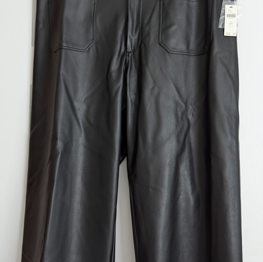 Anthropologie Black Cropped Leather Pants